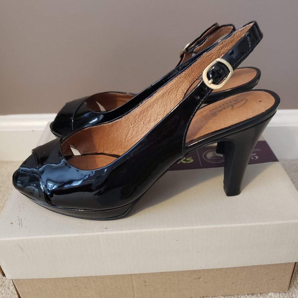 Clarks Womens Heels Black